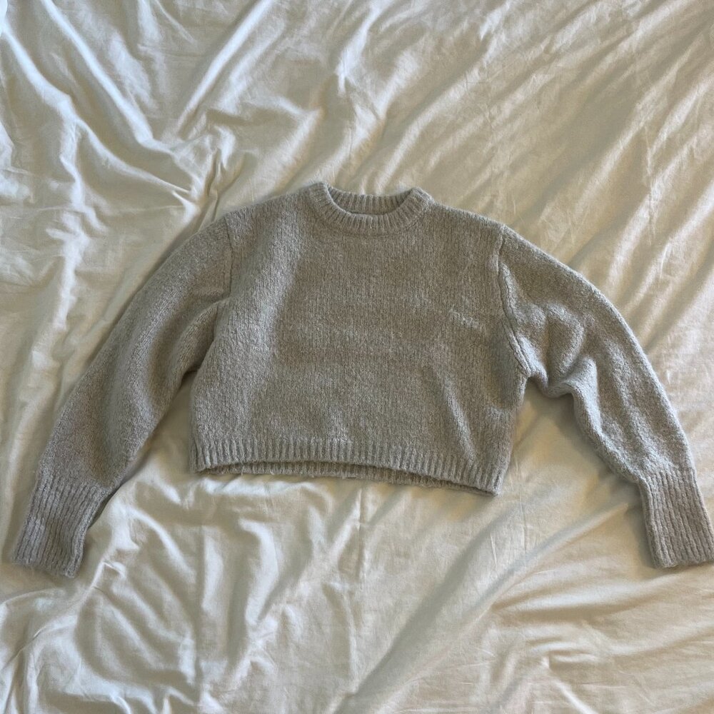 Zara gray knit soft cropped sweater